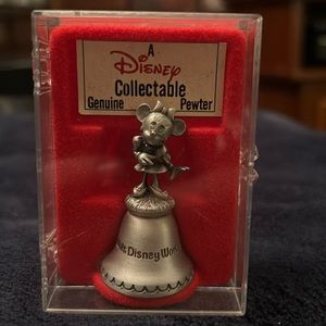 Vintage Minnie Mouse Disney Collectable  Genuine Pewter Bell In Box - approx 2”